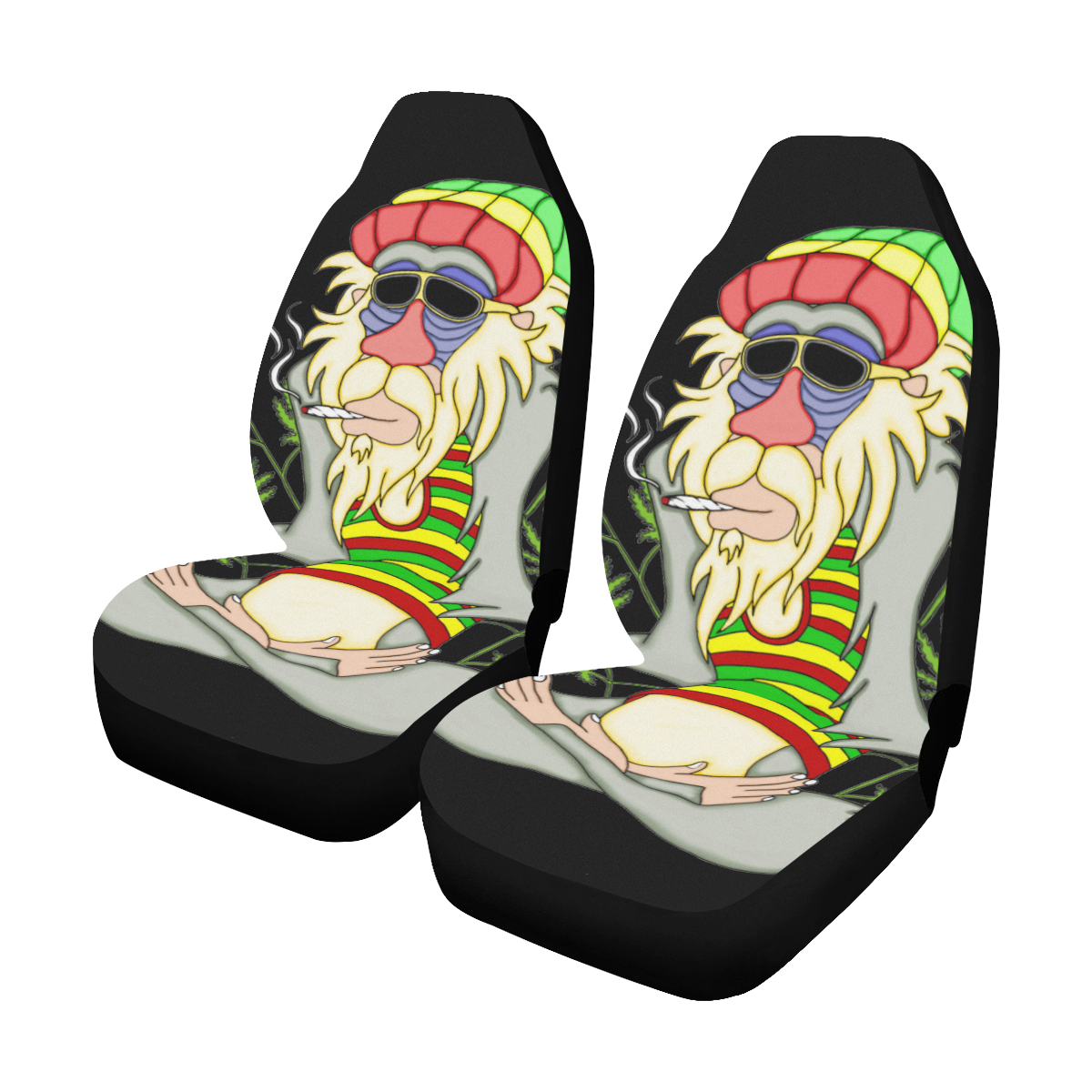 Hippie Ganja Guru Black Car Seat Covers Set Of 2 Id D3006751
