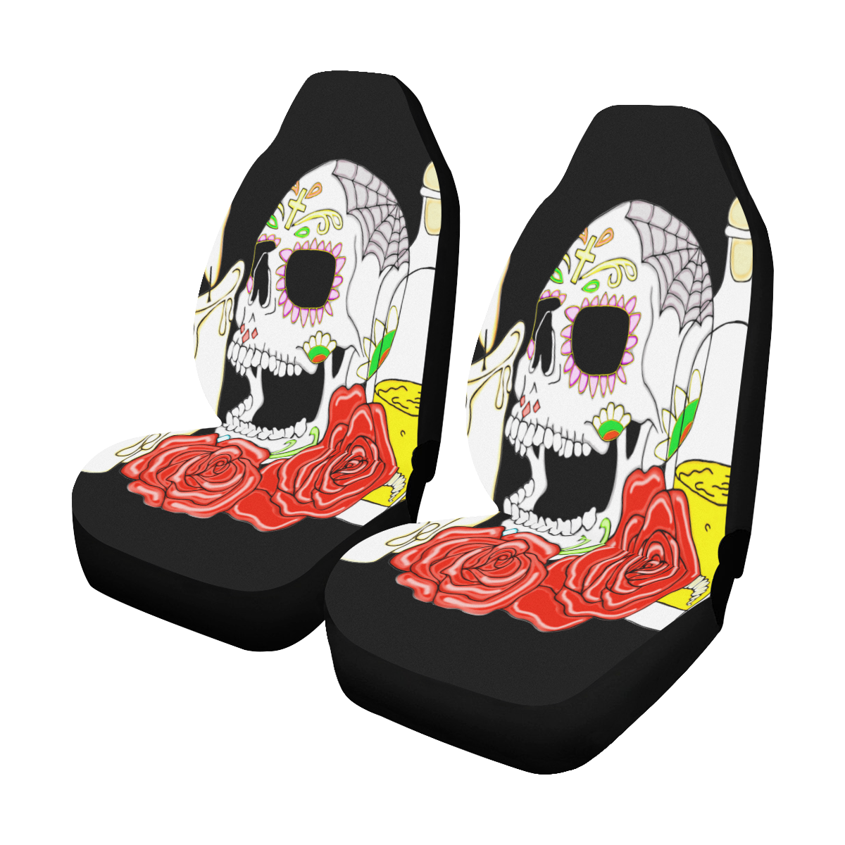 Day Of The Dead Sugar Skull Car Seat Covers Set 2 Id D3007163