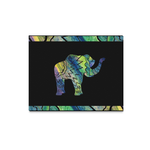 patchwork elepant 20x16 canvas
