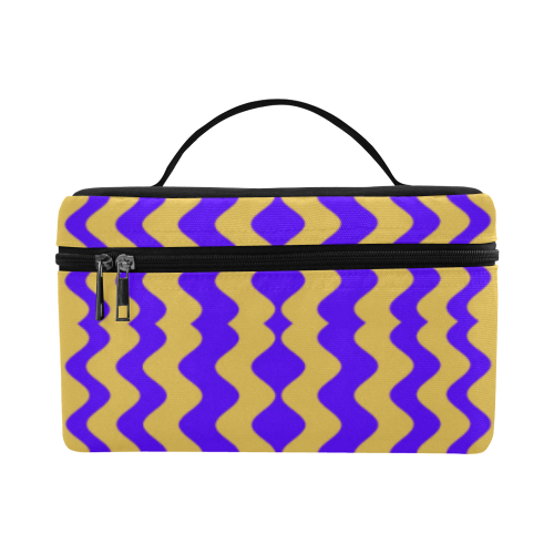 Purple Yellow Modern  Waves Lines Lunch Bag/Large (Model 1658)