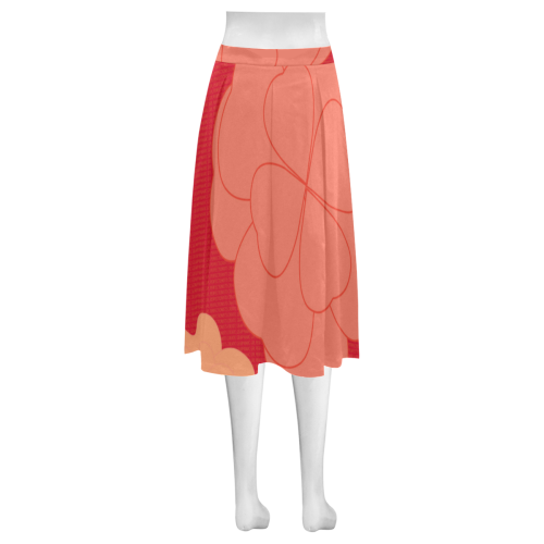 Flowers A0, B0, C2, Mnemosyne Women's Crepe Skirt (Model D16)
