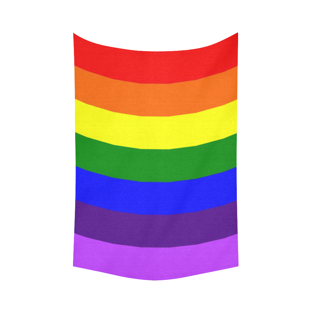 Rainbow Flag (Gay Pride - LGBTQIA+) Cotton Linen Wall Tapestry 60"x 90"