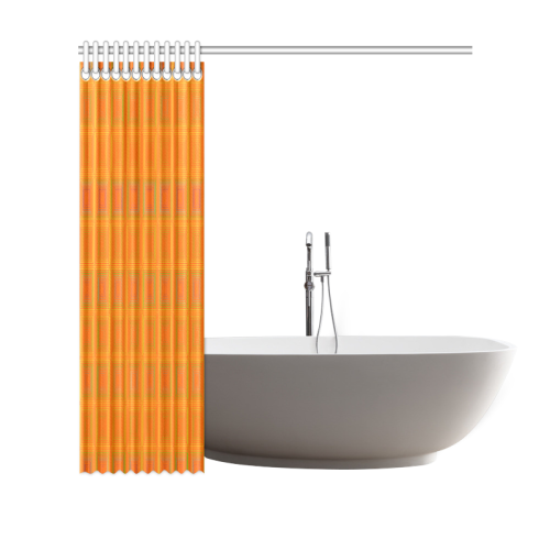 Orange reddish multicolored multiple squares Shower Curtain 69"x70"