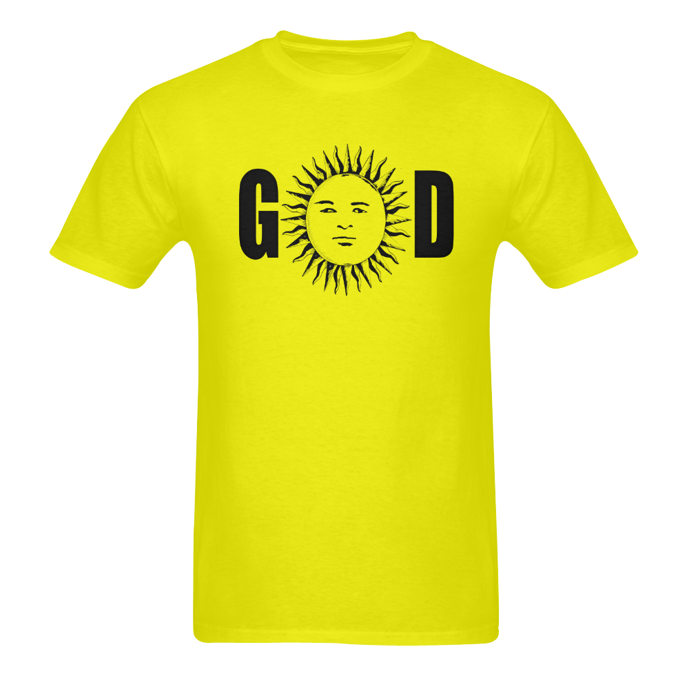 GOD Men Tee Yellow Men's T-Shirt in USA Size (Two Sides Printing)