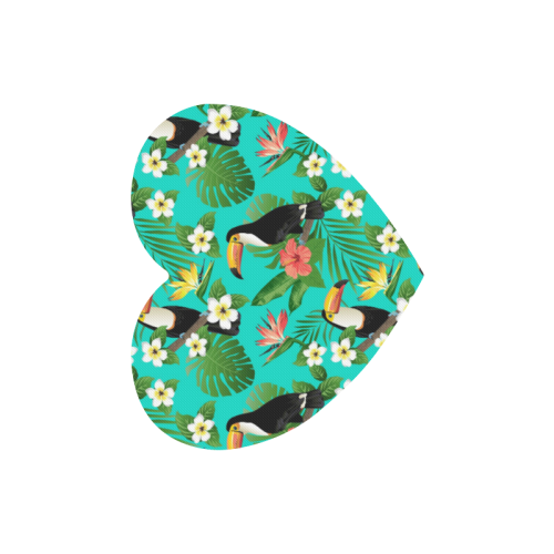 Tropical Summer Toucan Pattern Heart-shaped Mousepad