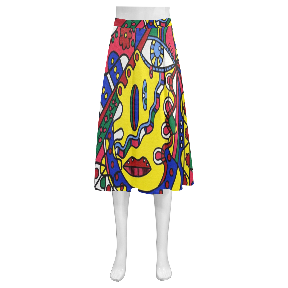 Whimsical Mnemosyne Women's Crepe Skirt (Model D16)