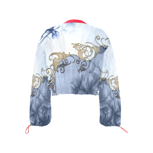 Wonderful floral design Cropped Chiffon Jacket for Women (Model H30)