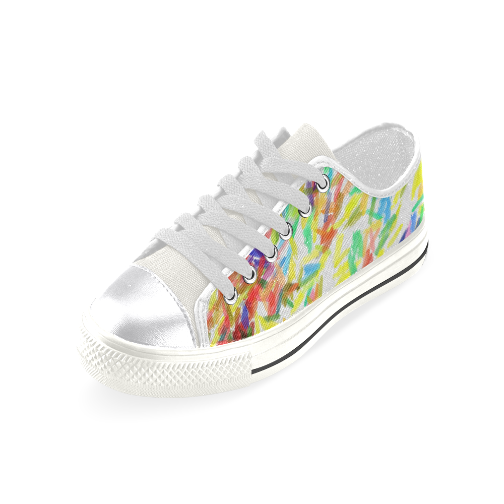 Colorful brush strokes Women's Classic Canvas Shoes (Model 018)