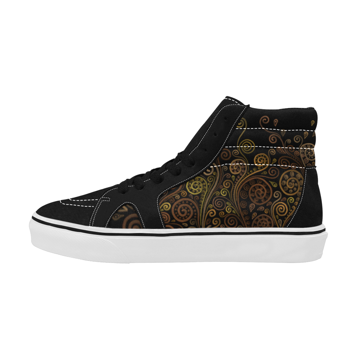 3D Psychedelic, Sand Clock Women's High Top Skateboarding Shoes (Model E001-1)