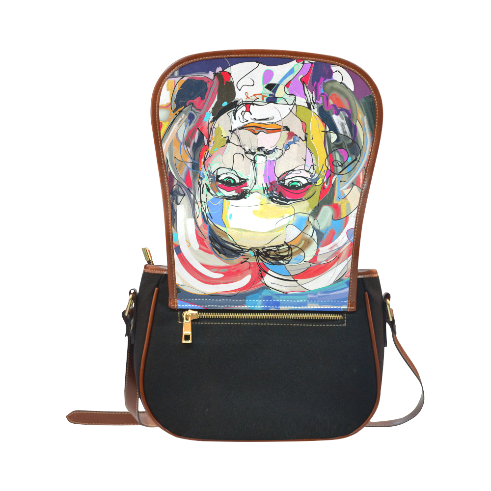 Graffiti Woman Saddle Bag/Small (Model 1649)(Flap Customization)