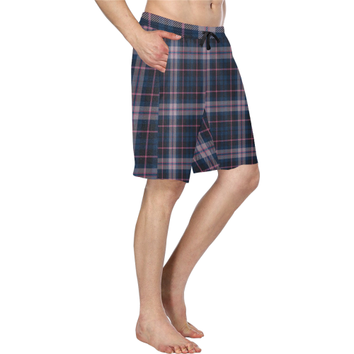 stripe blue pink Men's All Over Print Casual Shorts (Model L23)