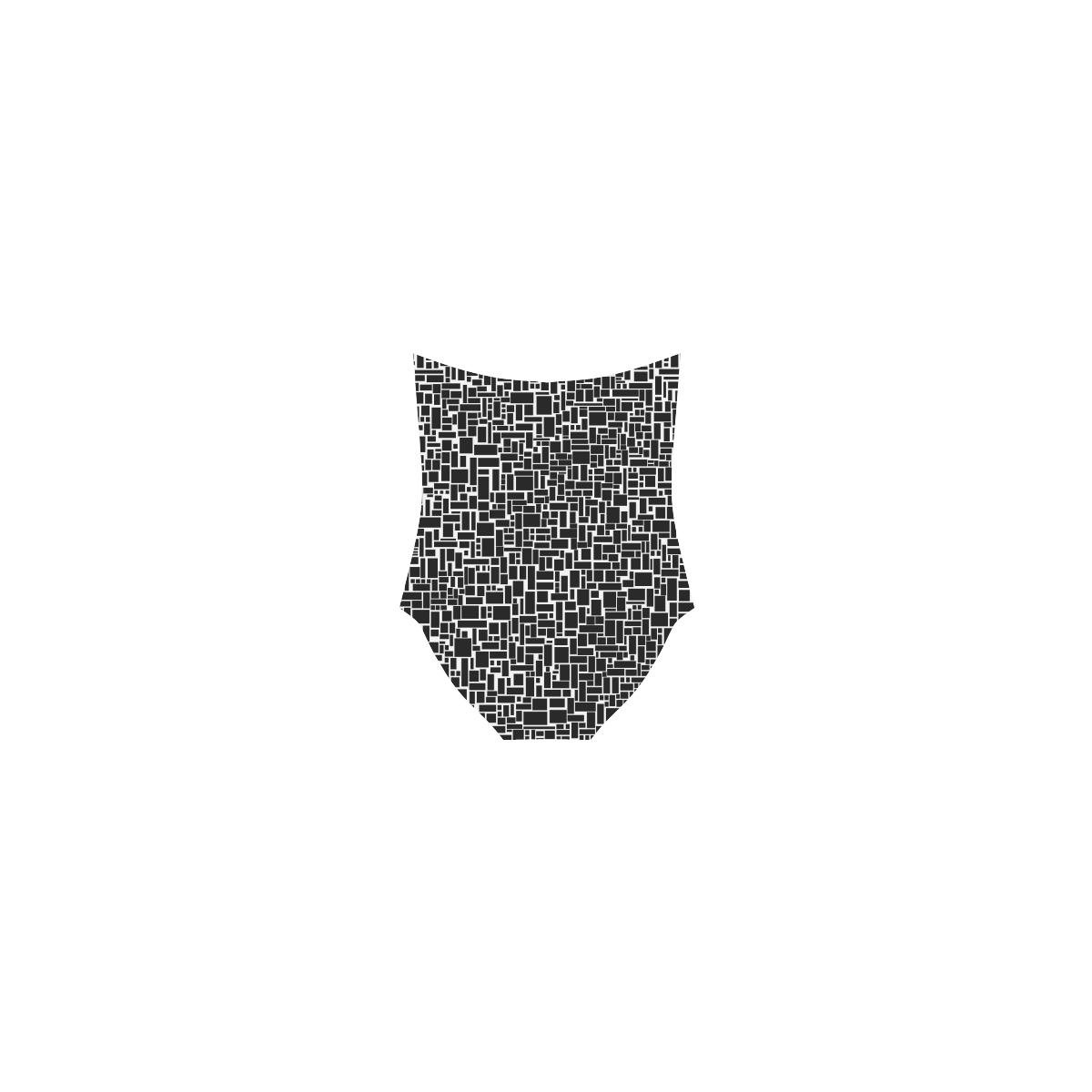 BLACK AND WHITE BOX PATTERN Strap Swimsuit ( Model S05)