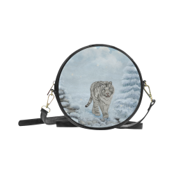 Wonderful siberian tiger Round Sling Bag (Model 1647)