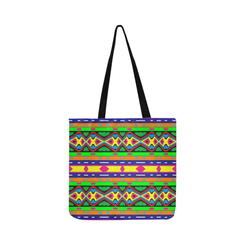 Distorted colorful shapes and stripes Reusable Shopping Bag Model 1660 (Two sides)