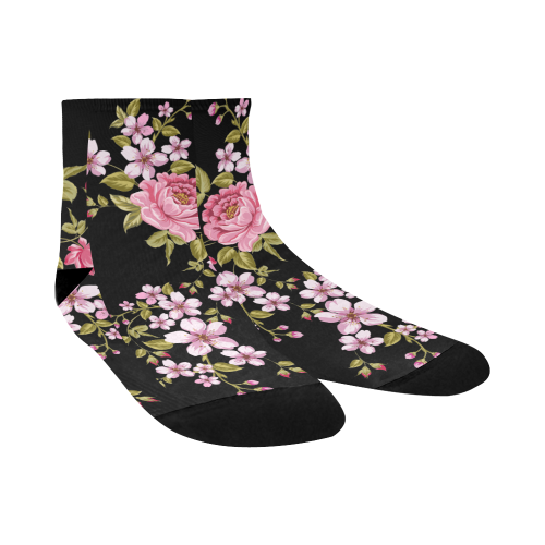 Pure Nature - Summer Of Pink Roses 1 Quarter Socks