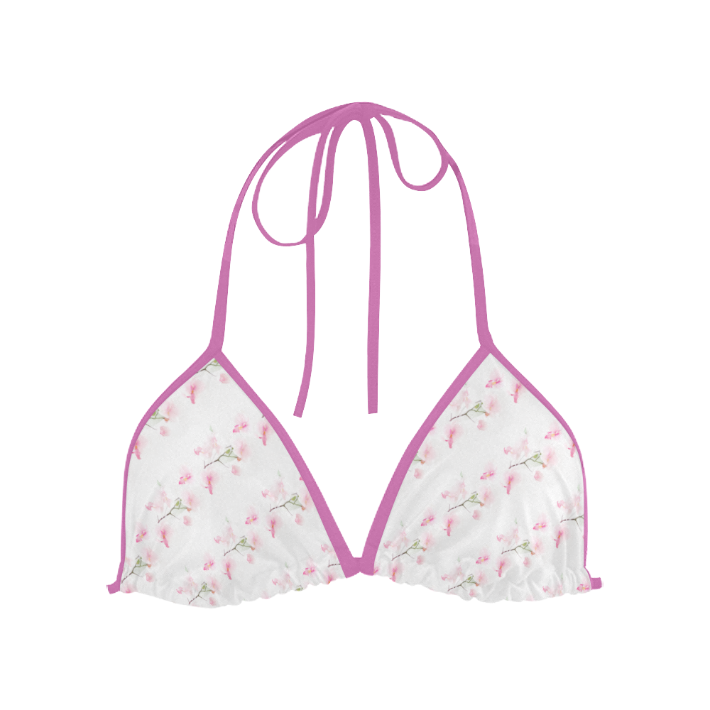 Pattern Orchidées Custom Bikini Swimsuit Top