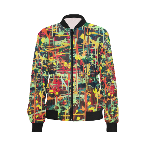 Irma All Over Print Bomber Jacket for Women (Model H36)