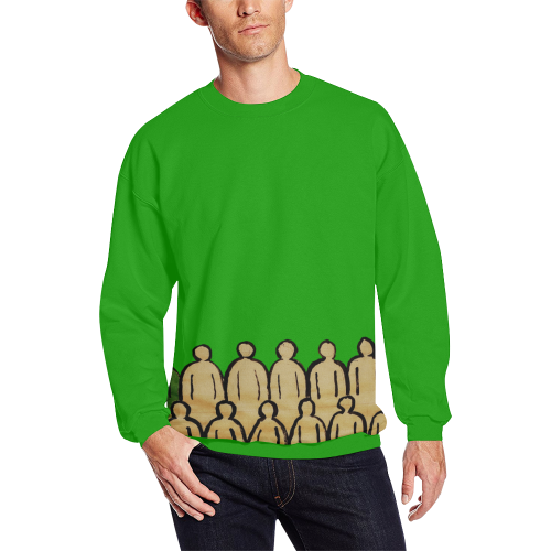 crowd trans Men's Oversized Fleece Crew Sweatshirt (Model H18)