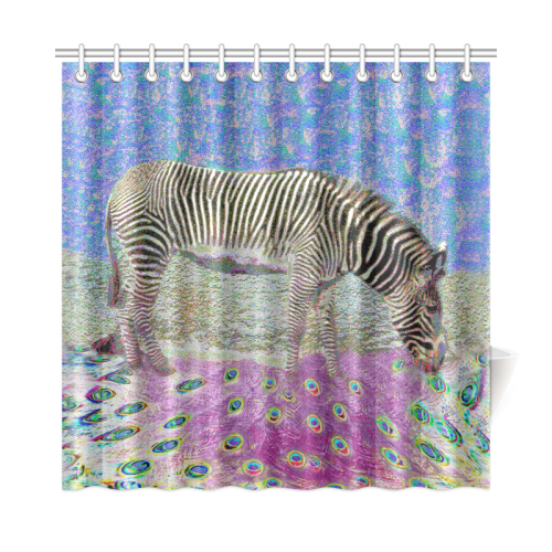 Dusty Zebra Dreams Shower Curtain 72"x72"