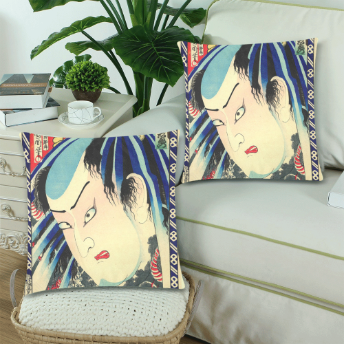 Danshichi Custom Zippered Pillow Cases 18"x 18" (Twin Sides) (Set of 2)