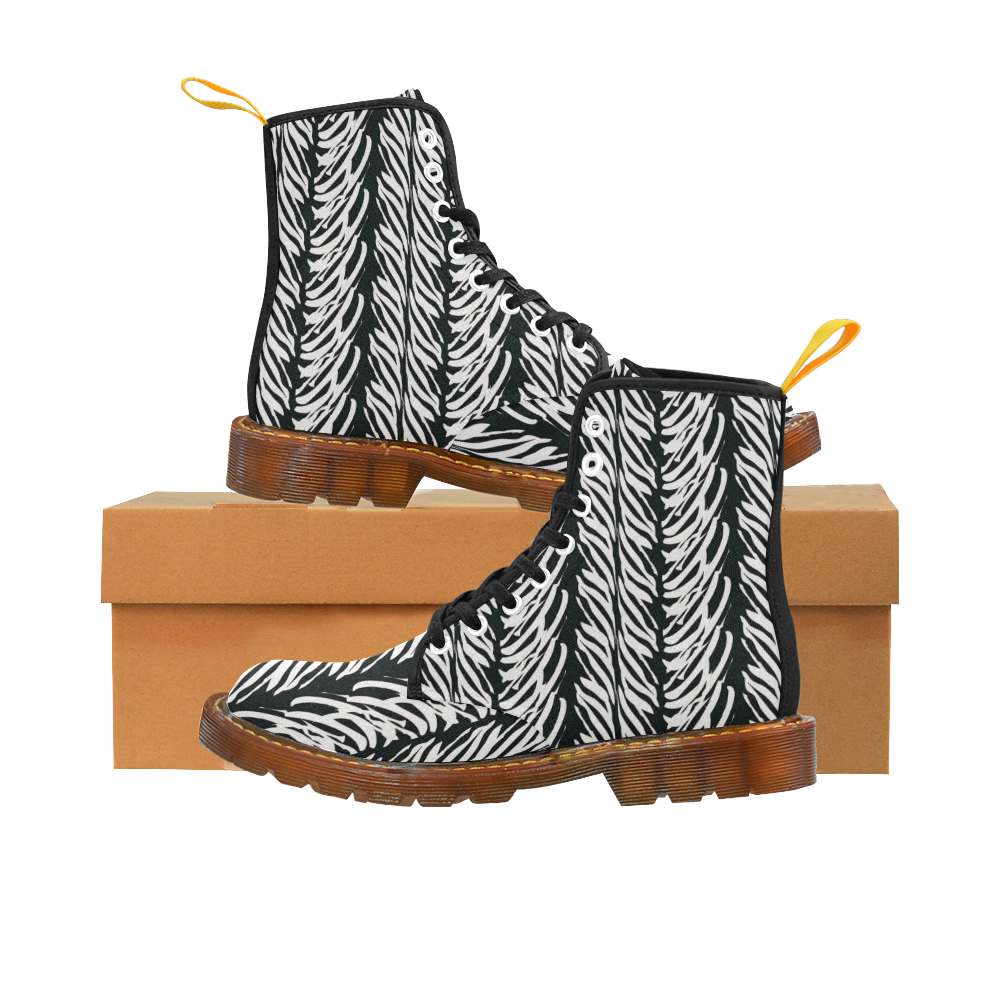 Animal Zebra Pattern Martin Boots For Women Model 1203H
