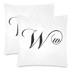 Alphabet W by Jera Nour Custom Zippered Pillow Cases 18"x 18" (Twin Sides) (Set of 2)