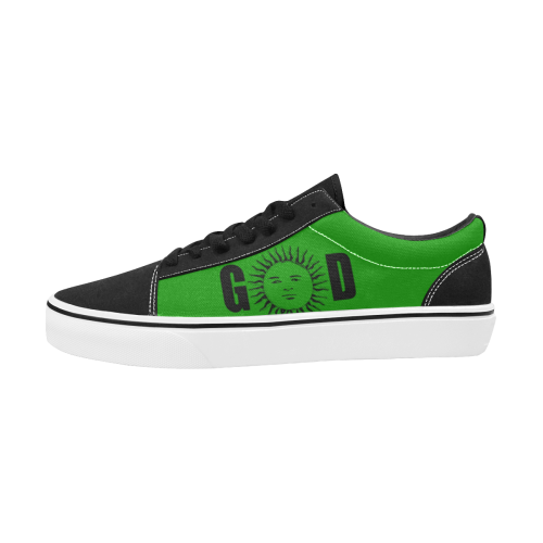 GOD Surface 1 Black & Green Men's Low Top Skateboarding Shoes (Model E001-2)