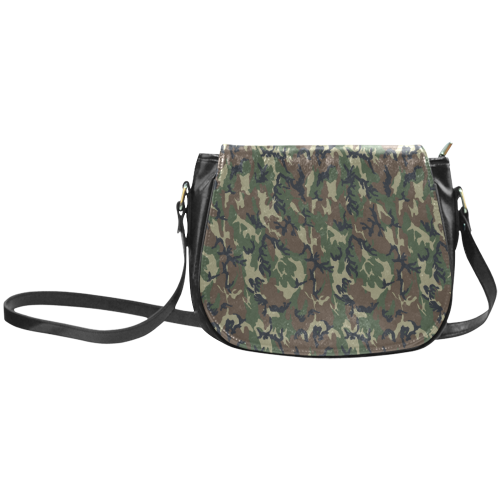 Woodland Forest Green Camouflage Classic Saddle Bag/Small (Model 1648)