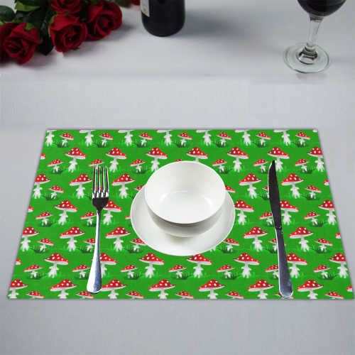 Toadstool red pattern Placemat 14’’ x 19’’ (Six Pieces)