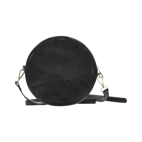 PURPLE, GREEN, BLACK AND SILVER ABSTRACT Round Sling Bag (Model 1647)