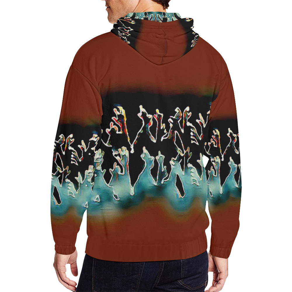 Help Me W All Over Print Full Zip Hoodie for Men/Large Size (Model H14)
