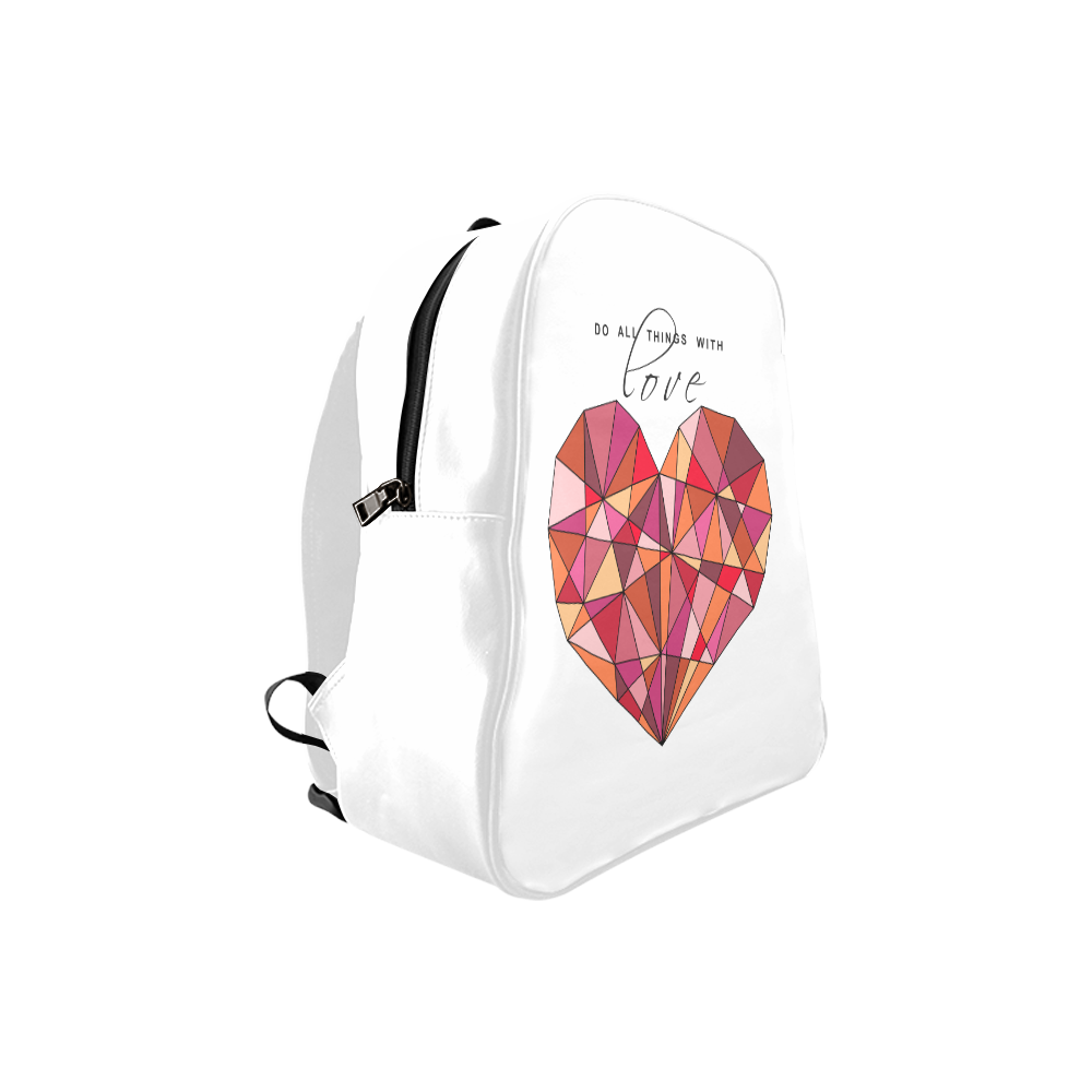 RED HEART WIREFRAME School Backpack (Model 1601)(Small)