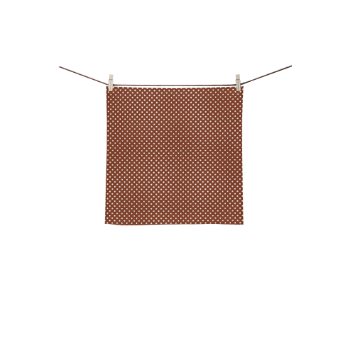 Brown polka dots Square Towel 13“x13”