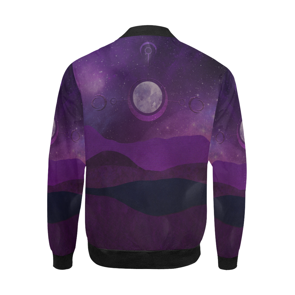 Purple Moon Night All Over Print Bomber Jacket for Men (Model H31)
