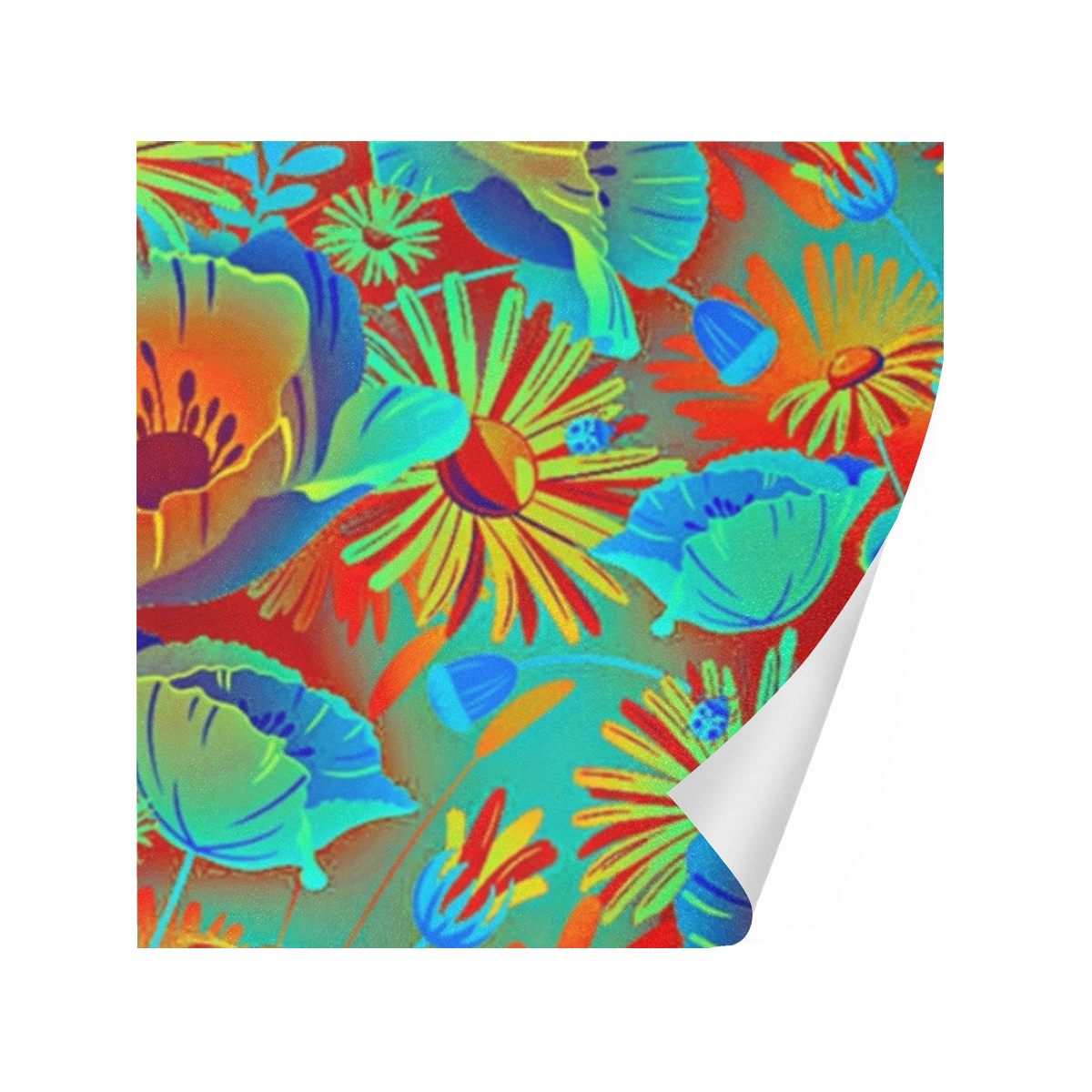 bright tropical floral Gift Wrapping Paper 58"x 23" (1 Roll)
