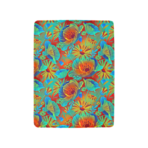 bright tropical floral Ultra-Soft Micro Fleece Blanket 30''x40''