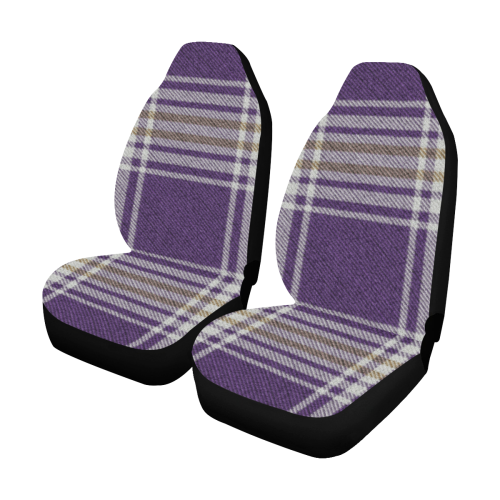 Purple Gold Plaid Car Seat Covers (Set of 2)