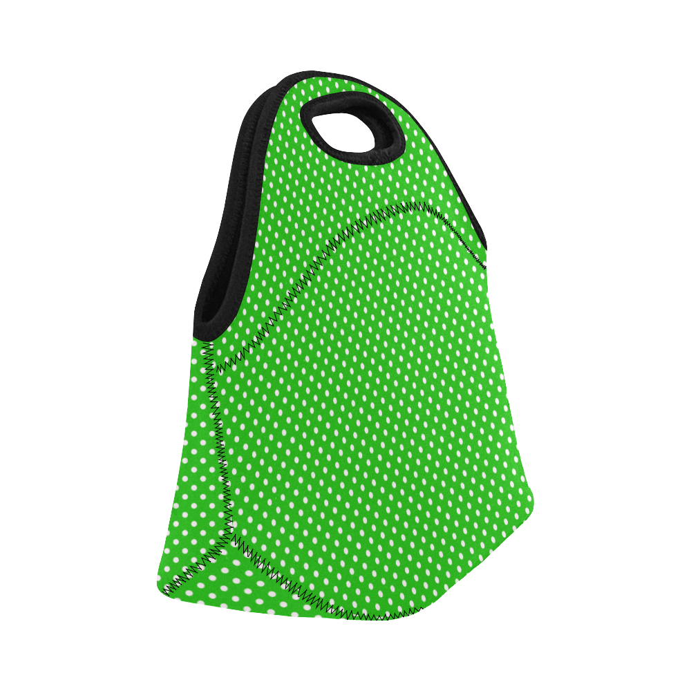 Green polka dots Neoprene Lunch Bag/Small (Model 1669)