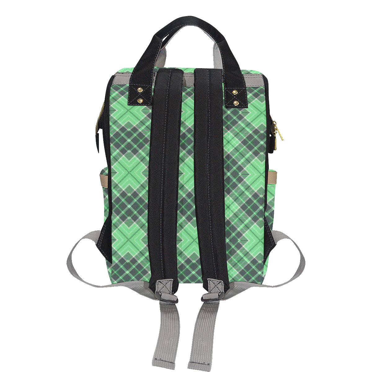 STRIPES LIGHT GREEN Multi-Function Diaper Backpack/Diaper Bag (Model 1688)