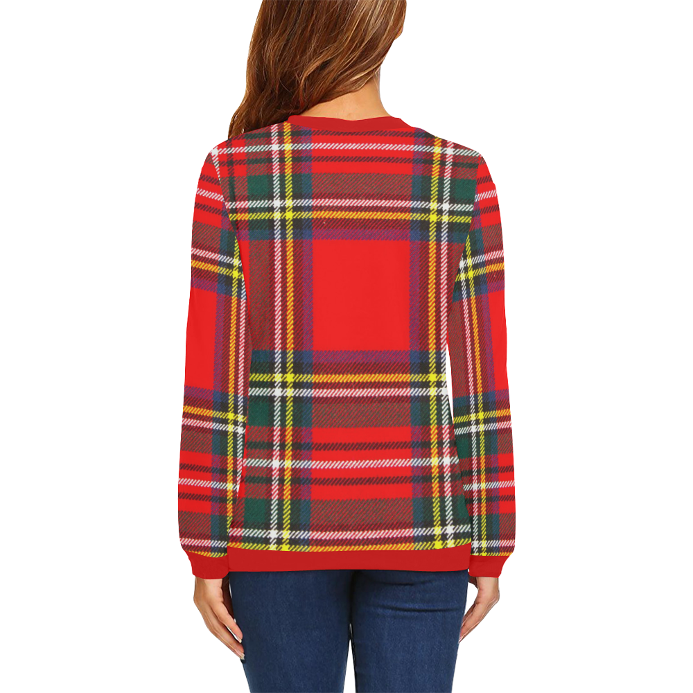 STEWART ROYAL MODERN HEAVY WEIGHT TARTAN All Over Print Crewneck Sweatshirt for Women (Model H18)