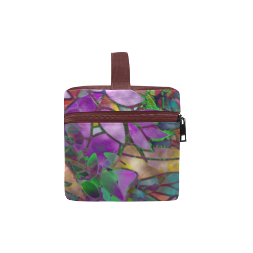 Floral Abstract Stained Glass G175 Cosmetic Bag/Large (Model 1658)