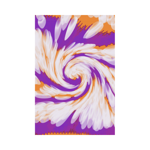 Purple Orange Tie Dye Swirl Abstract Garden Flag 12‘’x18‘’（Without Flagpole）
