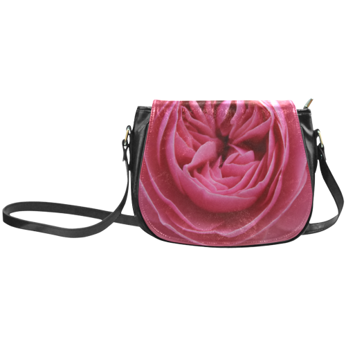 Rose Fleur Macro Classic Saddle Bag/Large (Model 1648)
