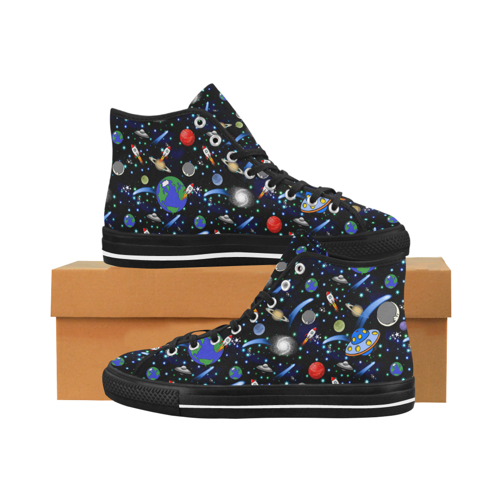 Galaxy Universe - Planets, Stars, Comets, Rockets Vancouver H Men's Canvas Shoes (1013-1)