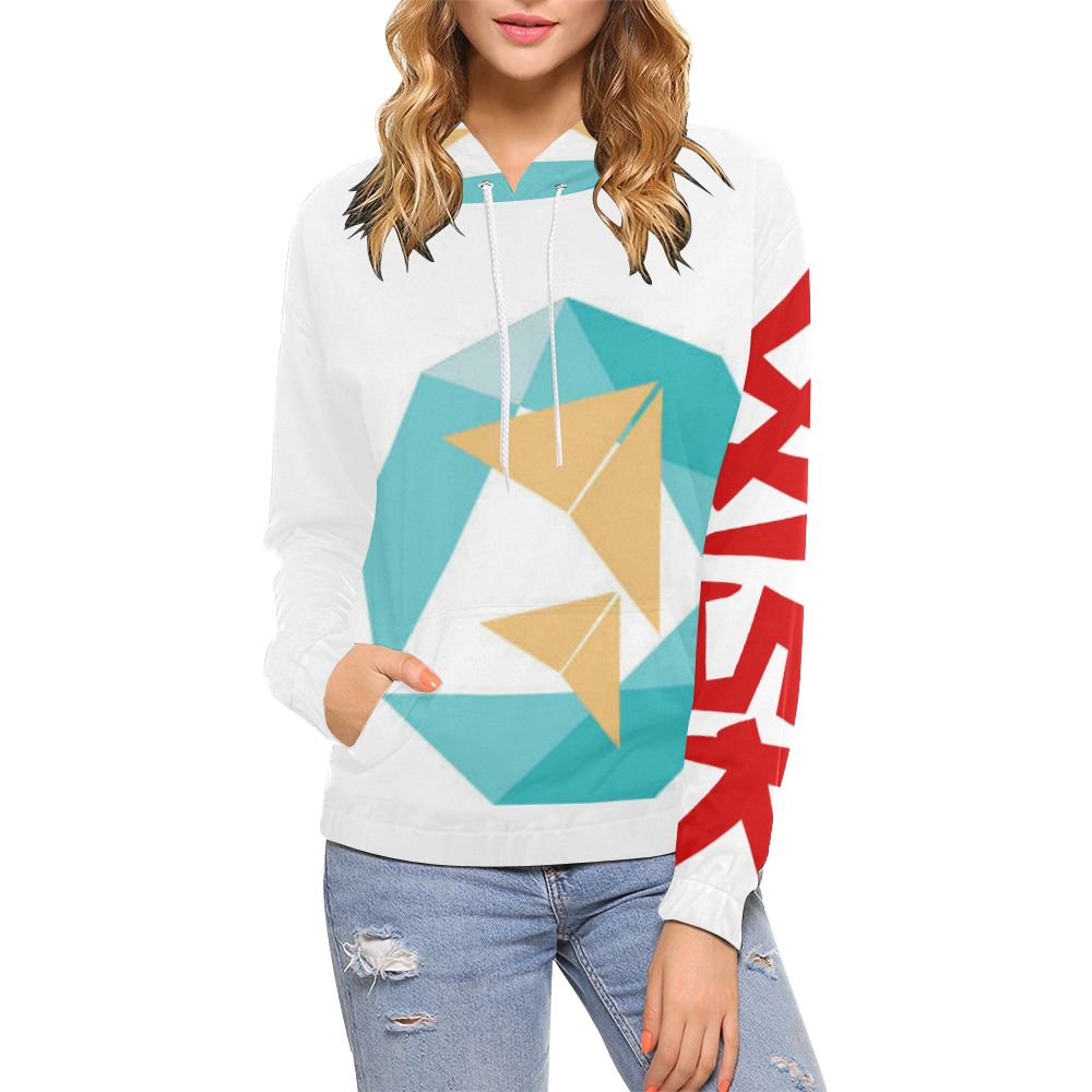 Wisk 2 All Over Print Hoodie for Women (USA Size) (Model H13)