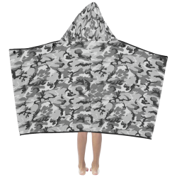 Woodland Urban City Black/Gray Camouflage Kids' Hooded Bath Towels
