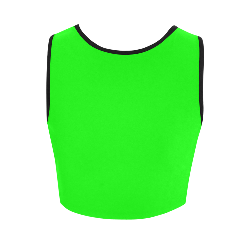 Bright Neon Green / Black Women's Crop Top (Model T42)