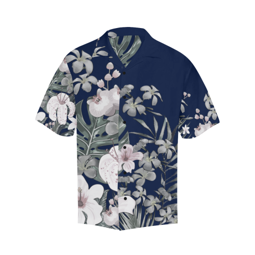 NAVY Aloha-3 Shirt 482 Hawaiian Shirt (Model T58)