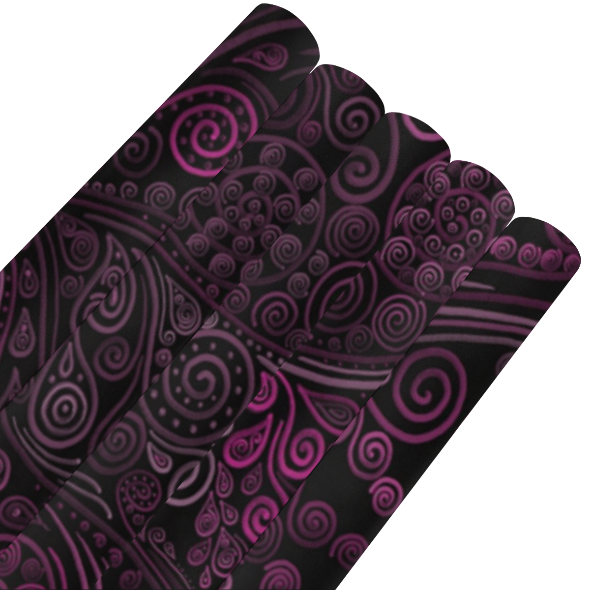 3D psychedelic ornaments, magenta Gift Wrapping Paper 58"x 23" (5 Rolls)