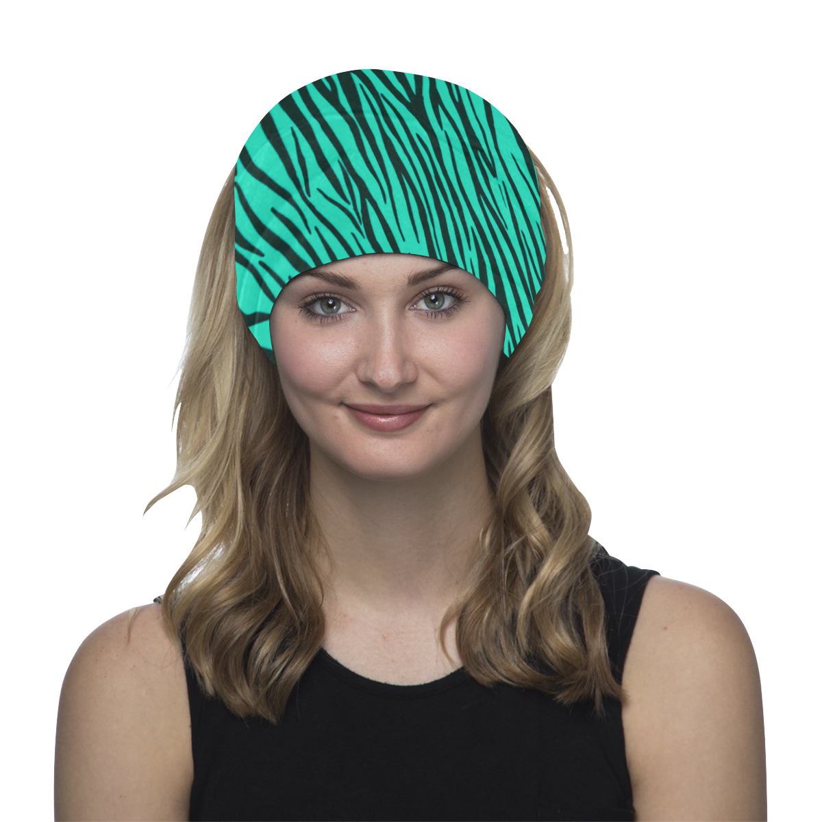 Turquoise Zebra Stripes Headwear Multifunctional Headwear